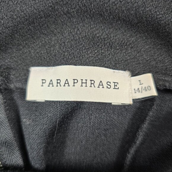 VTG Paraphrase Y2K 90's Black Jeweled Neck Sheath Dress Sz L Sleeveless Stretch - Picture 6 of 11